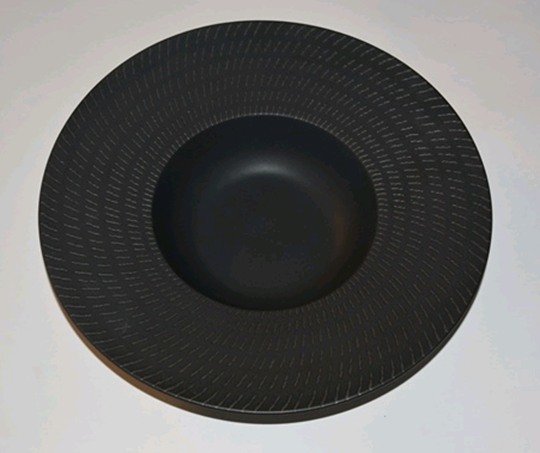 Тарелка для пасты чорная матовая с узором (30,5 см)