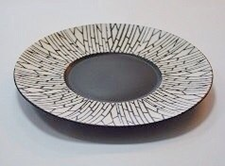 Тарелка круглая матово-глянцевая с рисунком "белый бамбук" (30,5 см)
