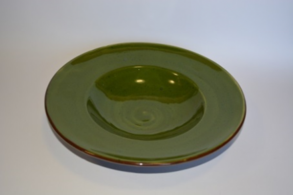 Тарелка для пасты зеленая 26 см