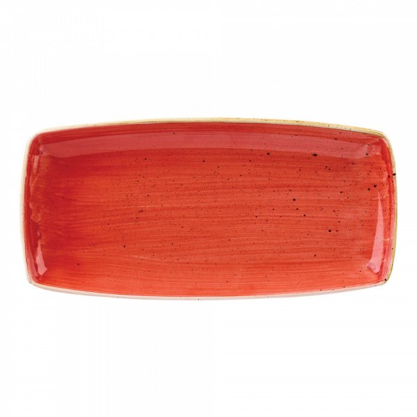 Блюдо прямоугольное Churchill серия Stonecast Berry Red 29,5х15 см
