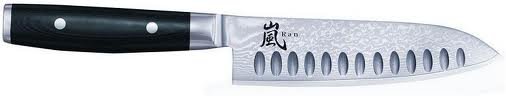 Нож Сантоку Yaxell RAN с рифлением на клинке, 165 мм 