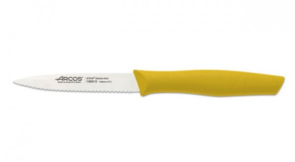 Нож для чистки овощей зубчатый Arcos Nova желтый 100 мм