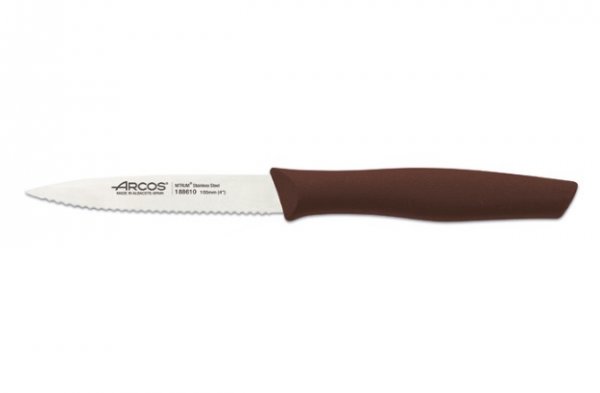 Нож для чистки овощей зубчатый Arcos Nova коричневый 100 мм