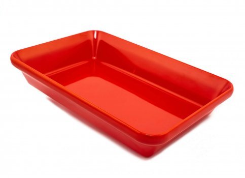 Блюдо для выкладки продуктов из меламина 30×19,5×5,5 см красное