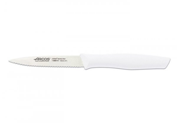Нож для чистки овощей зубчатый Arcos Nova белый 100 мм