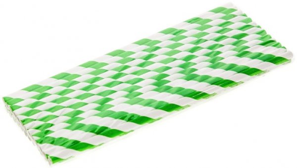 Трубочка для коктейля бумажная Диагональ ярко-зеленая 6×200 мм 25 шт