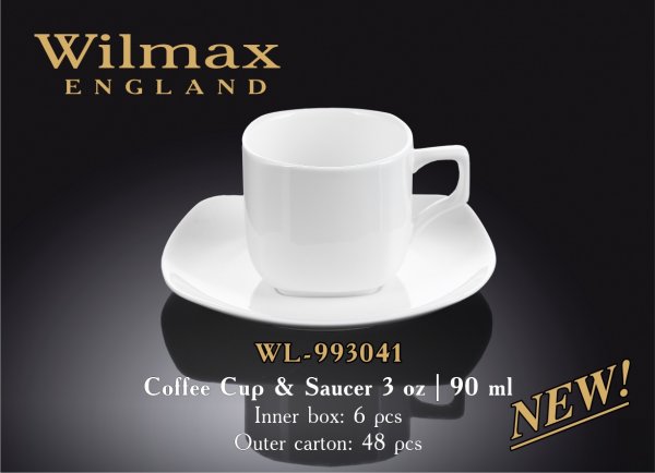 Wilmax Чашка кофейная и блюдце 90мл
