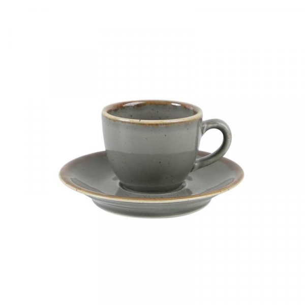 Чашка кофейная Porland Seasons Dark Gray 80 мл с блюдцем 12 см
