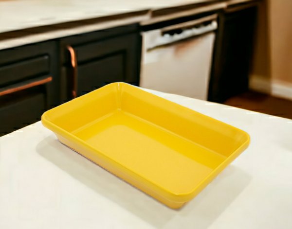 Блюдо для выкладки продуктов из меламина 30×19,5×5,5 см желтое