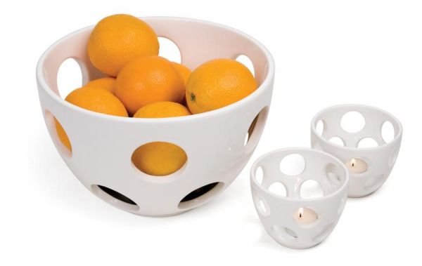 Набір фруктівниця й 2 свічника 