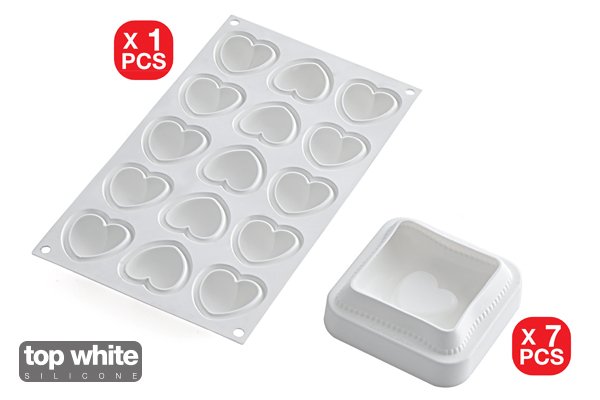 Набір силіконових форм для десертів Silikomart TI VOGLIO BENE 270 мл 100х100х30 мм