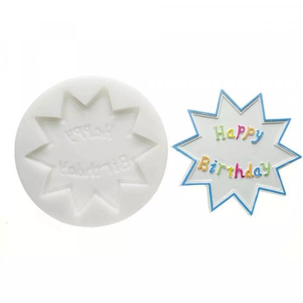 Форма силиконовая для декора Silikomart HAPPY BIRTHDAY 100 мм