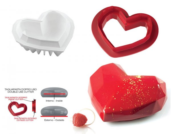 Форма силиконовая для торта Silikomart АMORE ORIGAMI 150х135х55 мм