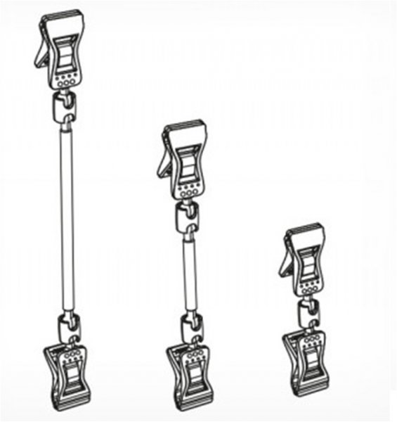 Універсальний цінникоутримувач із прищіпками, малий, прозорий