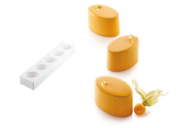 Форма силіконова для десертів Silikomart MULTIFLEX OVAL 125 мл х15 шт 76х47х45 мм