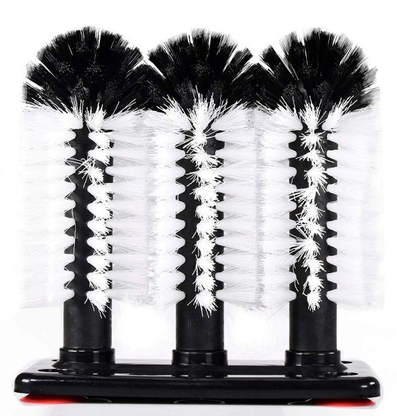 Коммерческий ерш для мойки стаканов тройной, 185*85*190 мм