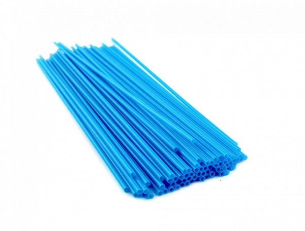 Трубочка для коктейлю кругла блакитна 3×265 мм 300 шт 