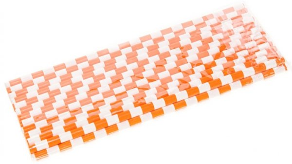 Трубочка для коктейля бумажная Полоска оранжевая 6×200 мм 25 шт
