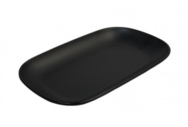 Тарілка овальна з меламіну 24х15 см чорна матова