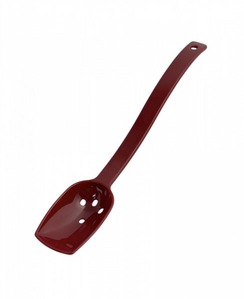 Ложка сервировочная перфорированная из поликарбоната красная 26 см