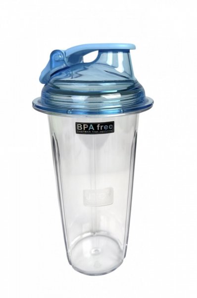 Смесительный стакан 950 мл прозрачный с голубой крышкой