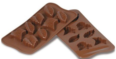 Форма силіконова для шоколаду Silikomart Листочки 10 мл 51х23х14, 5 мм