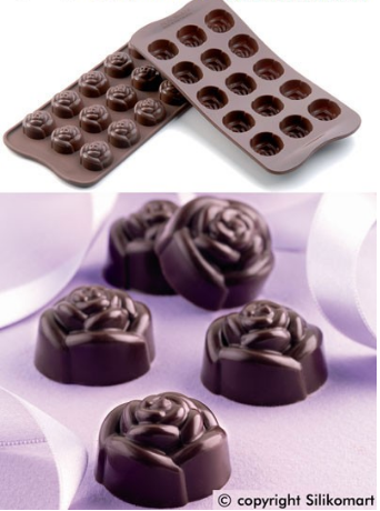 Форма силіконова для шоколаду Silikomart Троянда 7 мл 28х18 мм