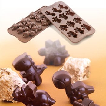 Форма силіконова для шоколаду Silikomart Динозаврики 8 мл 40х33х16 мм