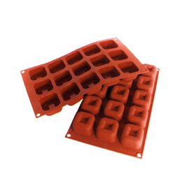 Форма силіконова для десертів Silikomart MEDIUM SQUARE SAVARIN 45х45х28 мм