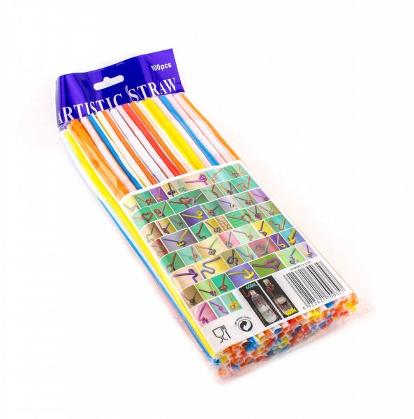 Трубочка для коктейля круглая с гофрой двойной цвет 6×260 мм 100 шт