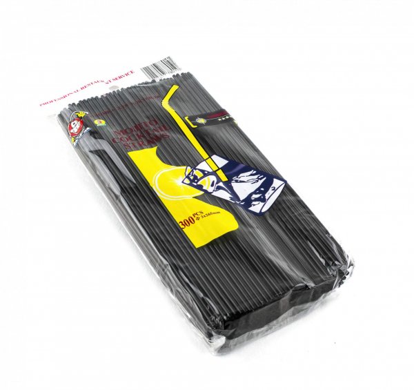 Трубочка для коктейлю кругла чорна 3×265 мм 300 шт 