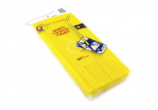 Трубочка для коктейлю кругла жовта 3×265 мм 300 шт 