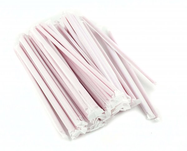 Трубочка для коктейля круглая в индивидуальной упаковке красная 5×200 мм 100 шт
