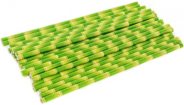 Трубочка для коктейля бумажная бамбук 6×200 мм 25 шт
