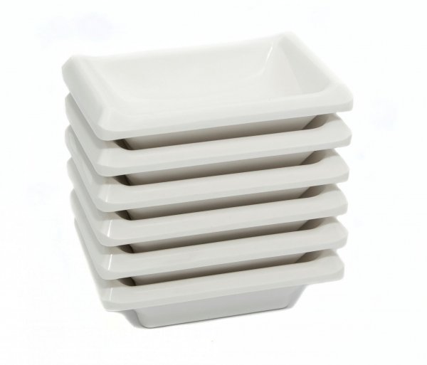 Соусник из меламина прямоугольный белый 40 мл 95×65×28 мм