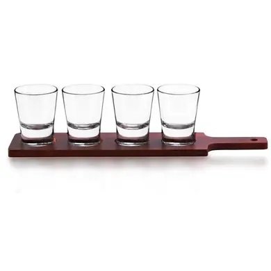 Підставка дерев'яна для 4 склянок Libbey серія Beer samplers 43х9 см