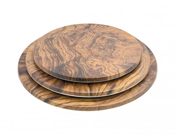 Піднос з меламіну круглий 38 см колір дерева