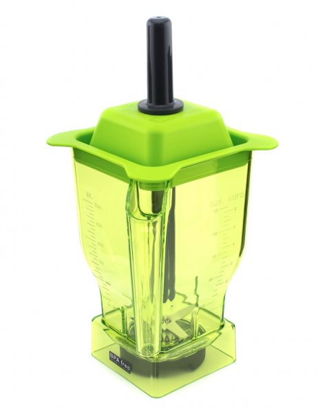 Чаша для блендера JTC 1,5 л BPA Free зелена вигнута з мадлером