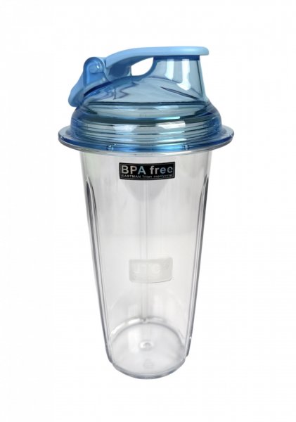 Смесительный стакан 950 мл прозрачный с голубой крышкой